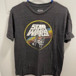 Star Wars Tie Fighter | Vintage Style | Dark Charcoal Gray | T-Shirt | Large